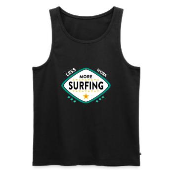 Surfen Surfer Spruch - Männer Premium Bio Tank Top - Schwarz - Vorne - AI Model Male 178 light (178cm)