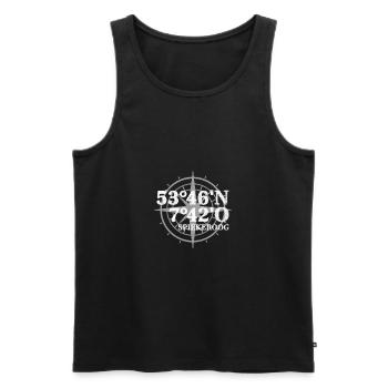 Spiekeroog Koordinaten - Männer Premium Bio Tank Top - Schwarz - Vorne - Michal (187cm)