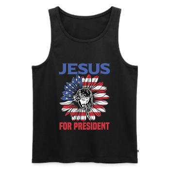Jesus For President - Men's Premium Organic Tank Top - black - Front - AI Model Male 178 light (178cm)