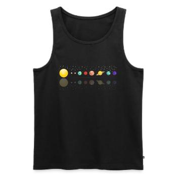 Planète Design avec système solaire dans - Débardeur bio Premium Homme - noir - Devant - Michal (187cm)
