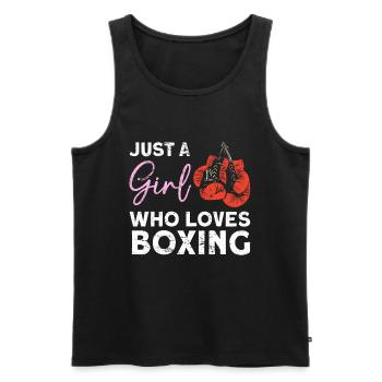 Nur ein Mädchen, das Boxen liebt Boxen - Männer Premium Bio Tank Top - Schwarz - Vorne - Michal (187cm)