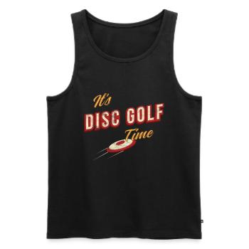 Disc Golf vintage rétro - Débardeur bio Premium Homme - noir - Devant - AI Model Male 178 light (178cm)