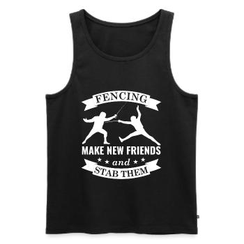 Fencing Make New Friends And Stab Them Fencing - Men's Premium Organic Tank Top - black - Front - AI Model Male 178 light (178cm)