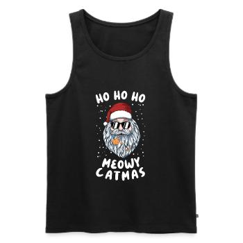 Meowy catmas - Débardeur bio Premium Homme - noir - Devant - AI Model Male 178 light (178cm)