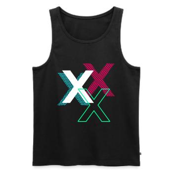 X Letter - Men's Premium Organic Tank Top - black - Front - AI Model Male 178 light (178cm)