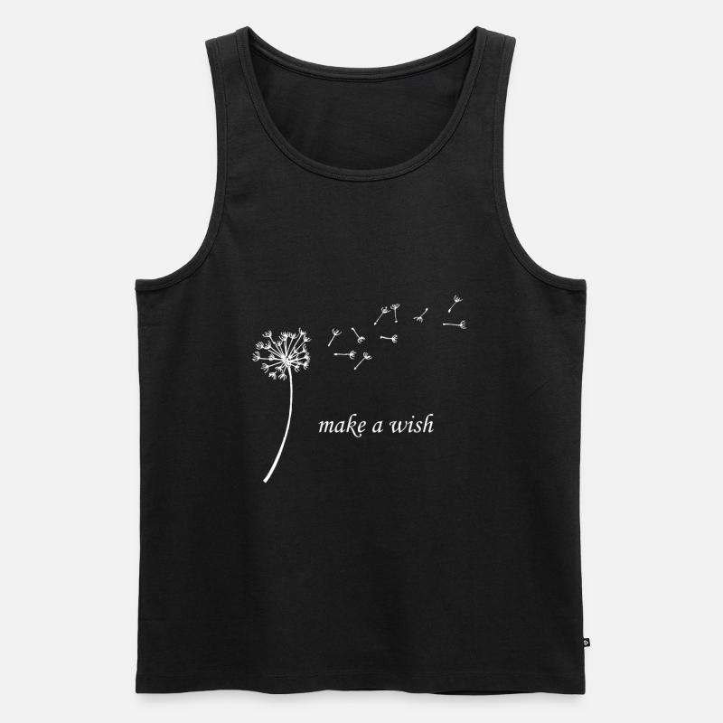 Pusteblume wunsch - Männer Premium Bio Tank Top - Schwarz