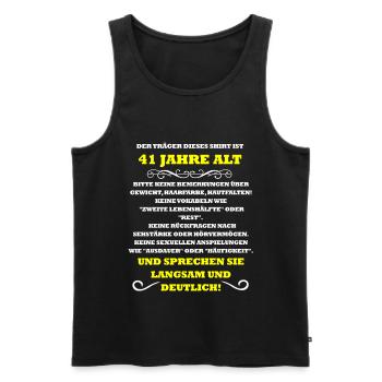 41. Geburtstag - Männer Premium Bio Tank Top - Schwarz - Vorne - AI Model Male 178 light (178cm)
