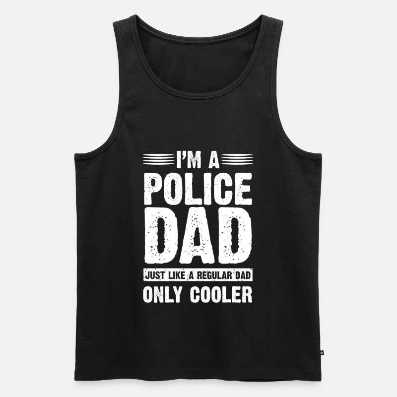 Cooler Polizei Papa Geschenk - Männer Premium Bio Tank Top - Schwarz