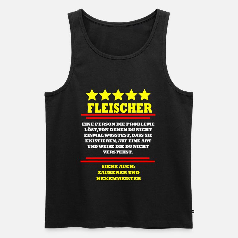 Fleischer - Männer Premium Bio Tank Top - Schwarz