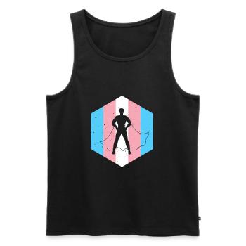 Transgenre Transman Trans Woman Trans Cadeau - Débardeur bio Premium Homme - noir - Devant - AI Model Male 178 light (178cm)