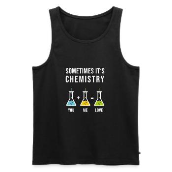 Cadeau d'amour organique réaction de laboratoire de chimie - Débardeur bio Premium Homme - noir - Devant - Michal (187cm)