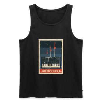 Vintage Sowjetischer Synthesizer - Analoges UdSSR-Design - Männer Premium Bio Tank Top - Schwarz - Vorne - Michal (187cm)