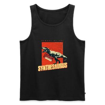 Synthétiseur analogique - Synthétiseur T Rex - Débardeur bio Premium Homme - noir - Devant - AI Model Male 178 light (178cm)
