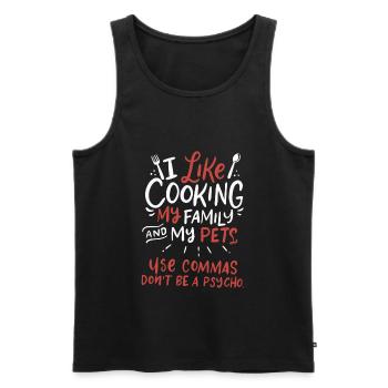 Cadeau de humour anglais professeur de grammaire - Débardeur bio Premium Homme - noir - Devant - AI Model Male 178 light (178cm)