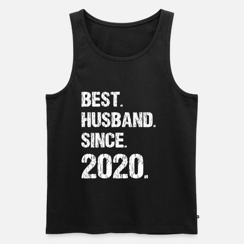 Best Husband since 2020 - Männer Premium Bio Tank Top - Schwarz