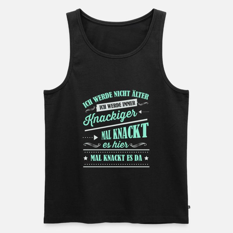 Älter werden, Alter, Spruch - Männer Premium Bio Tank Top - Schwarz