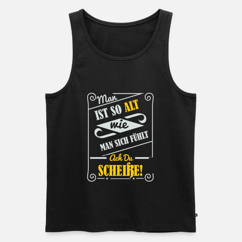 Älter werden, Alter, Alt - Männer Premium Bio Tank Top - Schwarz