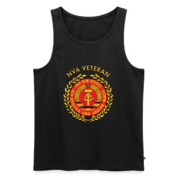 DDR NVA Nationale Volksarmee Ossi Geschenkidee - Männer Premium Bio Tank Top - Schwarz - Vorne - AI Model Male 178 light (178cm)