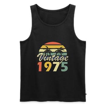 Vintage 1975 birthday 1975 year gift - Men's Premium Organic Tank Top - black - Front - Michal (187cm)