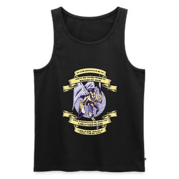 Jesus Teufel Religion Mann Sturm Botschaft - Männer Premium Bio Tank Top - Schwarz - Vorne - AI Model Male 178 light (178cm)