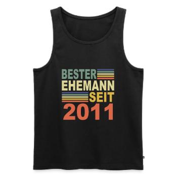 2011 Bester Ehemann Ehepartner Jahr 2011 Partner - Männer Premium Bio Tank Top - Schwarz - Vorne - Michal (187cm)