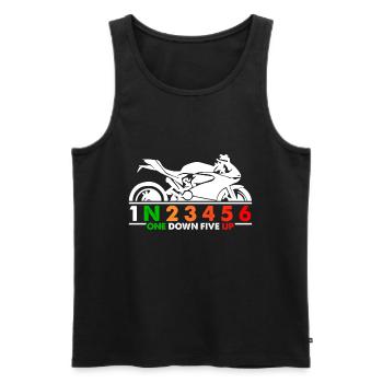 1N23456 motorcycle speed adrenaline tempo saying fun - Men's Premium Organic Tank Top - black - Front - Michal (187cm)