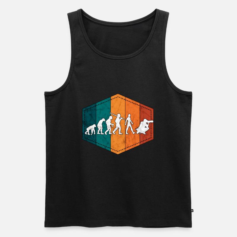 Fotograf Evolution Fotografie retro - Männer Premium Bio Tank Top - Schwarz