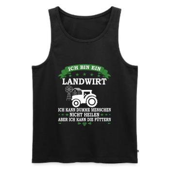 Traktor Fahrer Landwirt Bauer Geschenk Bauernhof - Männer Premium Bio Tank Top - Schwarz - Vorne - Michal (187cm)