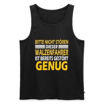 Walzenfahrer Geschenk Walzenfahrzeug Arbeit Walze - Männer Premium Bio Tank Top - Schwarz - Vorne - Michal (187cm)