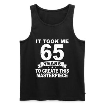 65 Years Birthday 65 Birthday Gift 65 Years - Men's Premium Organic Tank Top - black - Front - AI Model Male 178 light (178cm)