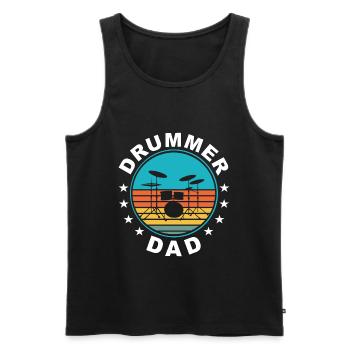 Schlagzeuger Geschenk Schlagzeug Papa Drummer Dad - Männer Premium Bio Tank Top - Schwarz - Vorne - AI Model Male 178 light (178cm)