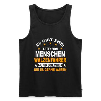Walzenfahrer Geschenk Walzenfahrzeug Walzenzug - Männer Premium Bio Tank Top - Schwarz - Vorne - Michal (187cm)