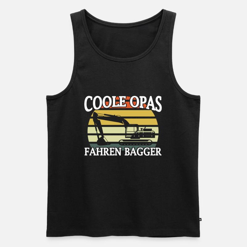 Baggerführer Geschenk Baggerfahrer Opa Bagger - Männer Premium Bio Tank Top - Schwarz