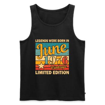 1976 Jahr Geburtstag June seit Juni 1976 Geschenk - Männer Premium Bio Tank Top - Schwarz - Vorne - Michal (187cm)