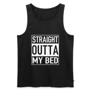 Straight Outta MY BED - Débardeur bio Premium Homme - noir - Devant - Michal (187cm)