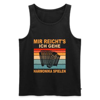 Harmonikaspieler Geschenk Ziehharmonika Volksmusik - Männer Premium Bio Tank Top - Schwarz - Vorne - Michal (187cm)