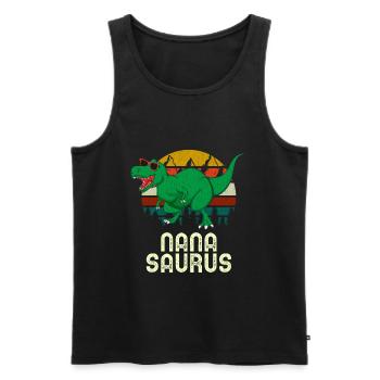 Nana Saurus Rex Nana Dinosaur, Nanasaurus, - Men's Premium Organic Tank Top - black - Front - Michal (187cm)