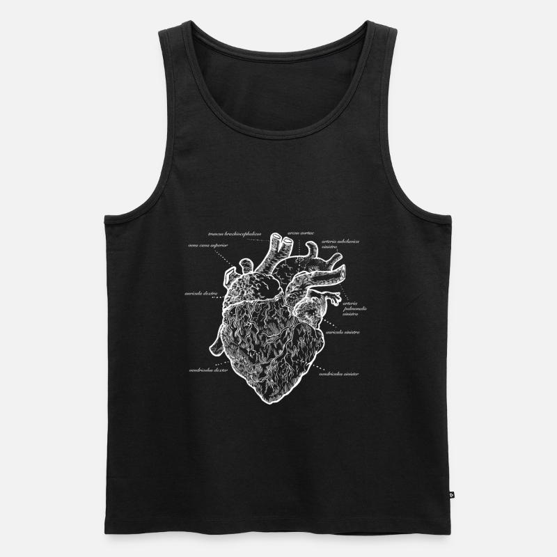 Anatomisches herz - Männer Premium Bio Tank Top - Schwarz