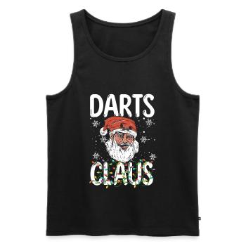 Fléchettes et Noël I Mon Père Noël - Débardeur bio Premium Homme - noir - Devant - Michal (187cm)