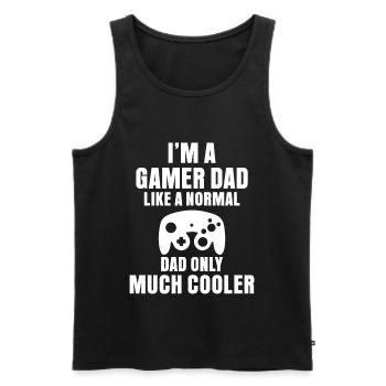 Gaming Zitat Im A Gamer Dad Like - Männer Premium Bio Tank Top - Schwarz - Vorne - AI Model Male 178 light (178cm)
