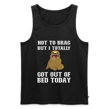 Sloth Quote Not To Brag But I - Men's Premium Organic Tank Top - black - Front - AI Model Male 178 light (178cm)