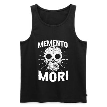 Memento Mori No Mercy Quotes Death Latin - Men's Premium Organic Tank Top - black - Front - Michal (187cm)