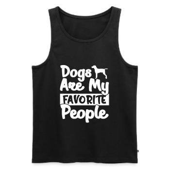 Les chiens sont mes gens préférés - Débardeur bio Premium Homme - noir - Devant - Michal (187cm)