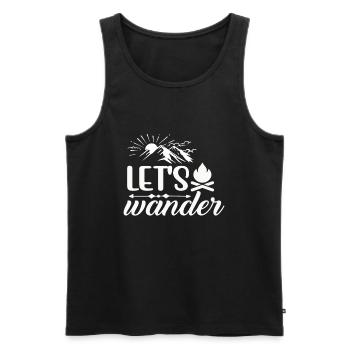 Wandern Natur Outdoor Berge - Männer Premium Bio Tank Top - Schwarz - Vorne - Michal (187cm)