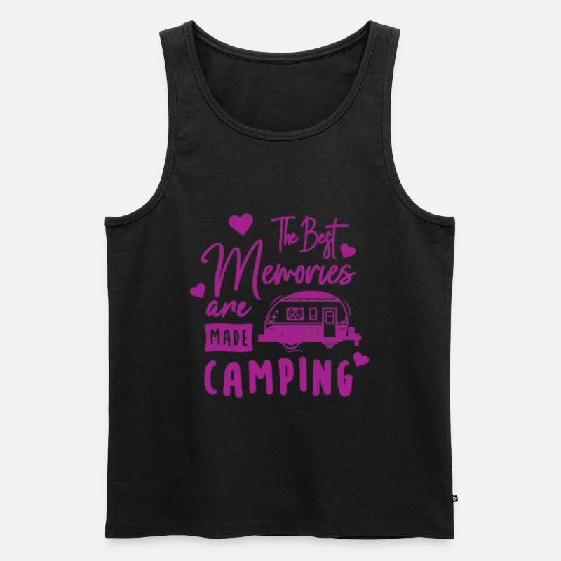 Camping Erinnerungen Wandershirt - Männer Premium Bio Tank Top - Schwarz