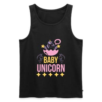 Bébé Einhorn Licorne - Débardeur bio Premium Homme - noir - Devant - AI Model Male 178 light (178cm)
