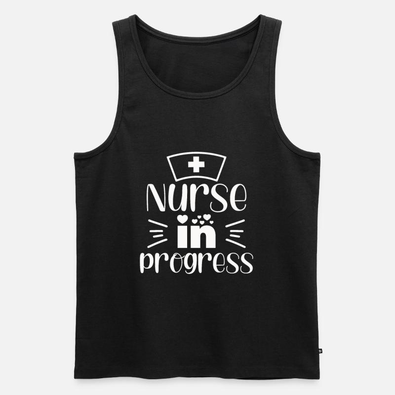 Krankenschwester in Progress - Männer Premium Bio Tank Top - Schwarz