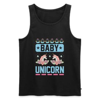Bébé Einhorn Licorne - Débardeur bio Premium Homme - noir - Devant - AI Model Male 178 light (178cm)