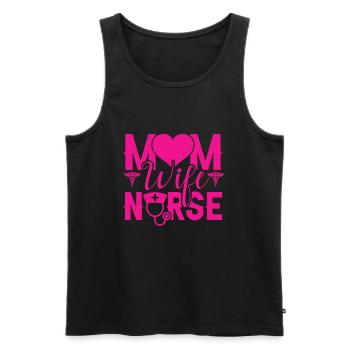 NURSE Nurse - Men's Premium Organic Tank Top - black - Front - Michal (187cm)