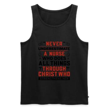 Never underestimate a nurse - Men's Premium Organic Tank Top - black - Front - AI Model Male 178 light (178cm)